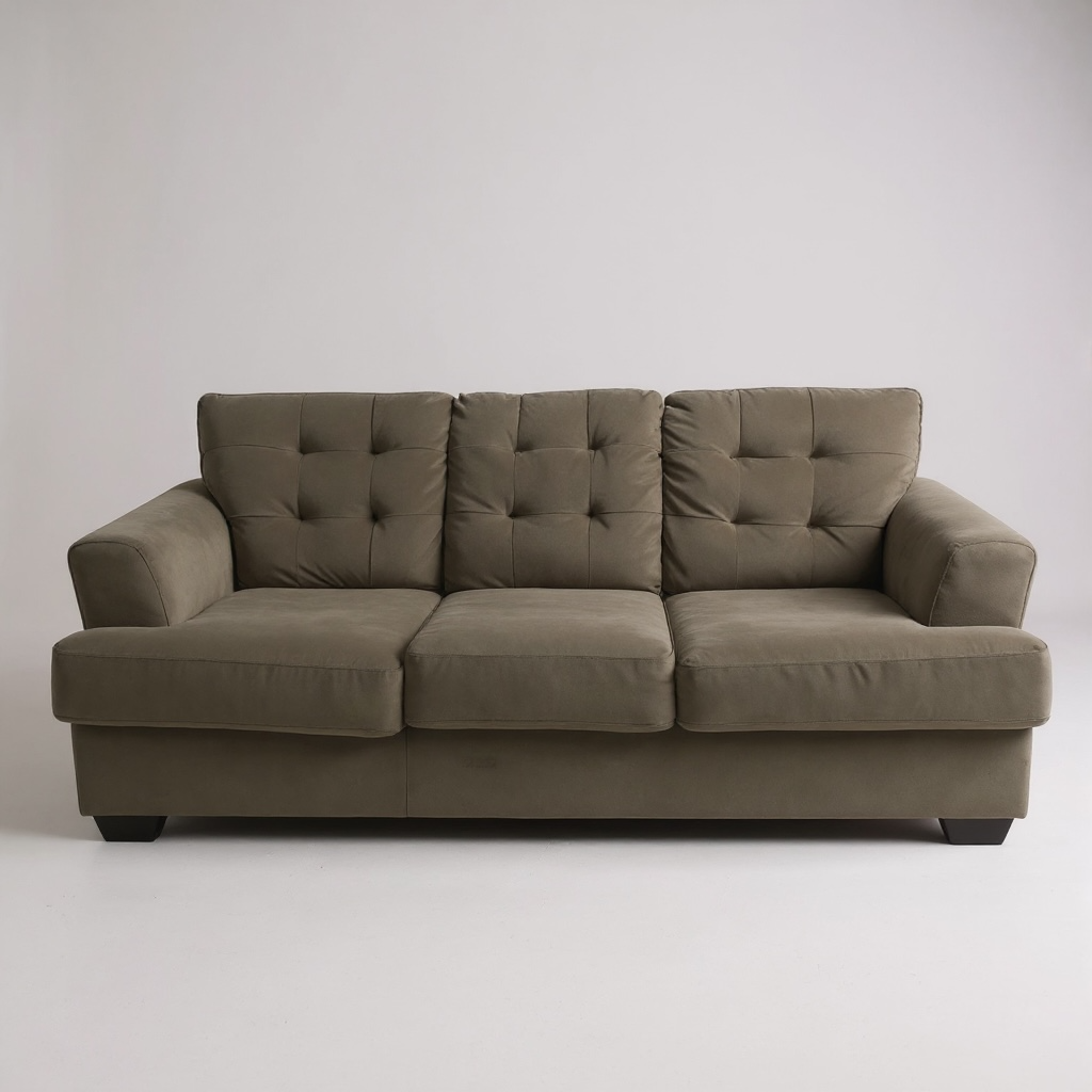 Grey suede sofa