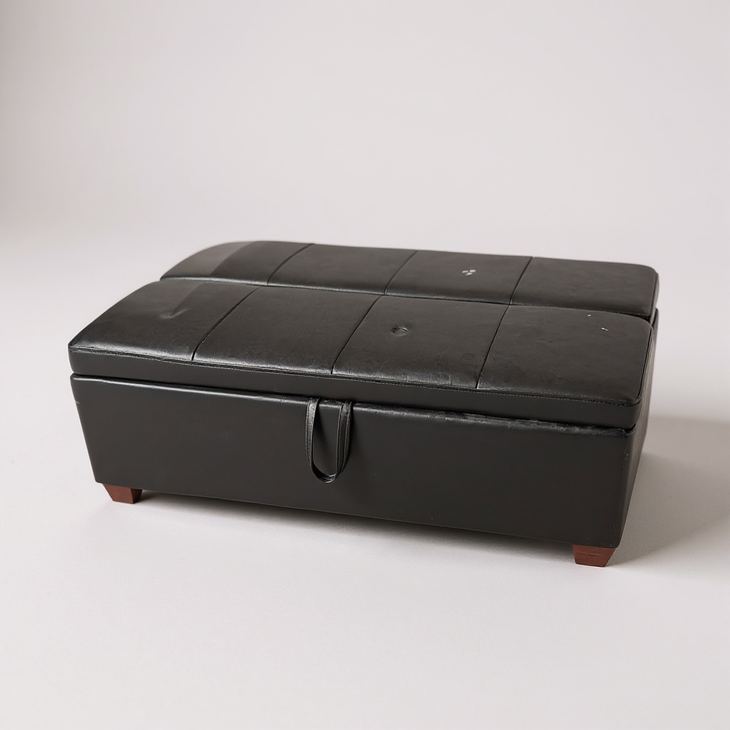Leather & Sleeper ottoman