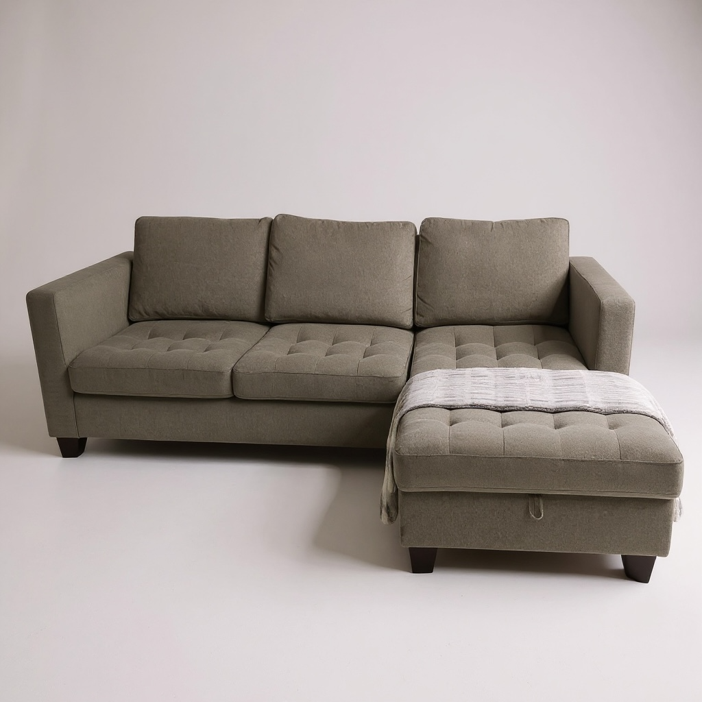 Gray Left Facing Trudeau Sectional Sofa with Storage