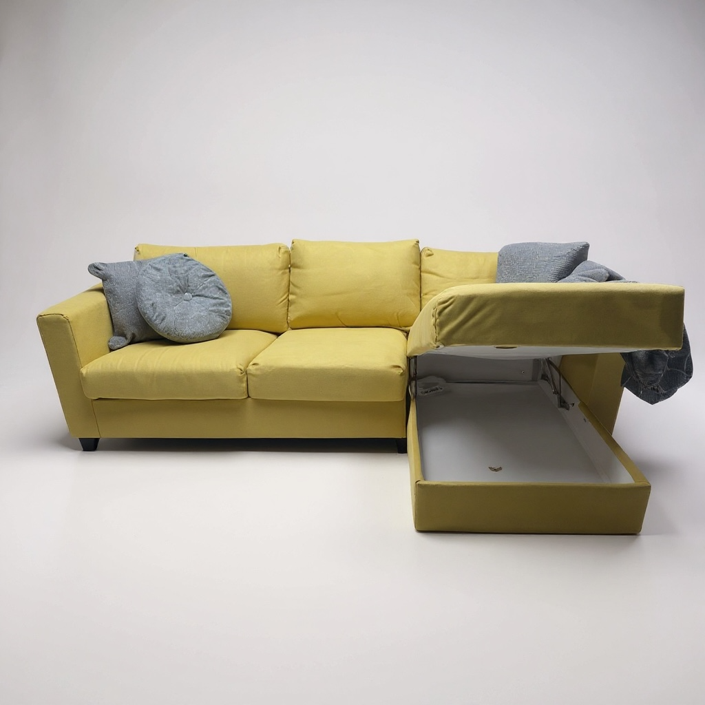 Yellow sectional W/Storage