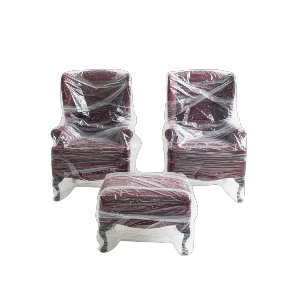 Red ruby chairs W/ottoman