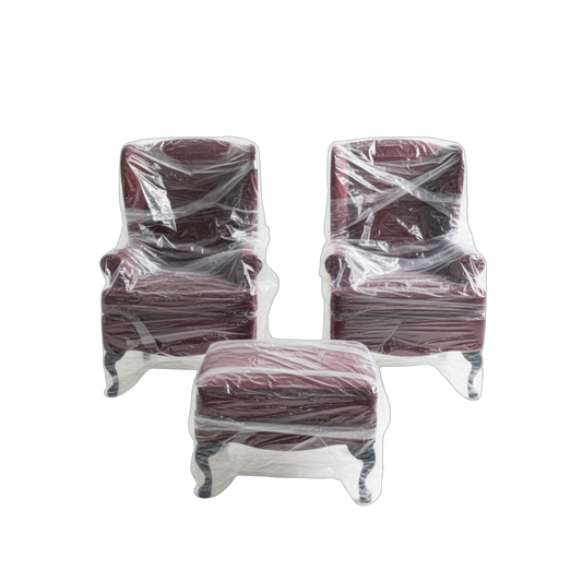 Red ruby chairs W/ottoman