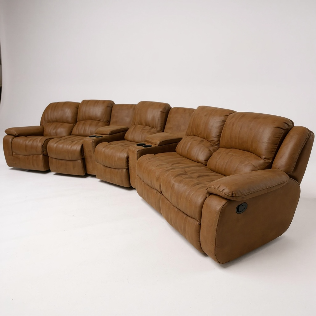 Brown Modular Microfiber sectional