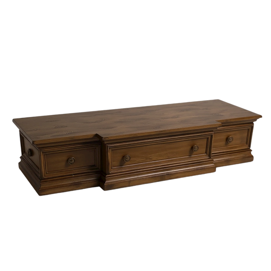 Traditional Wood Coffee Table with Three Drawers