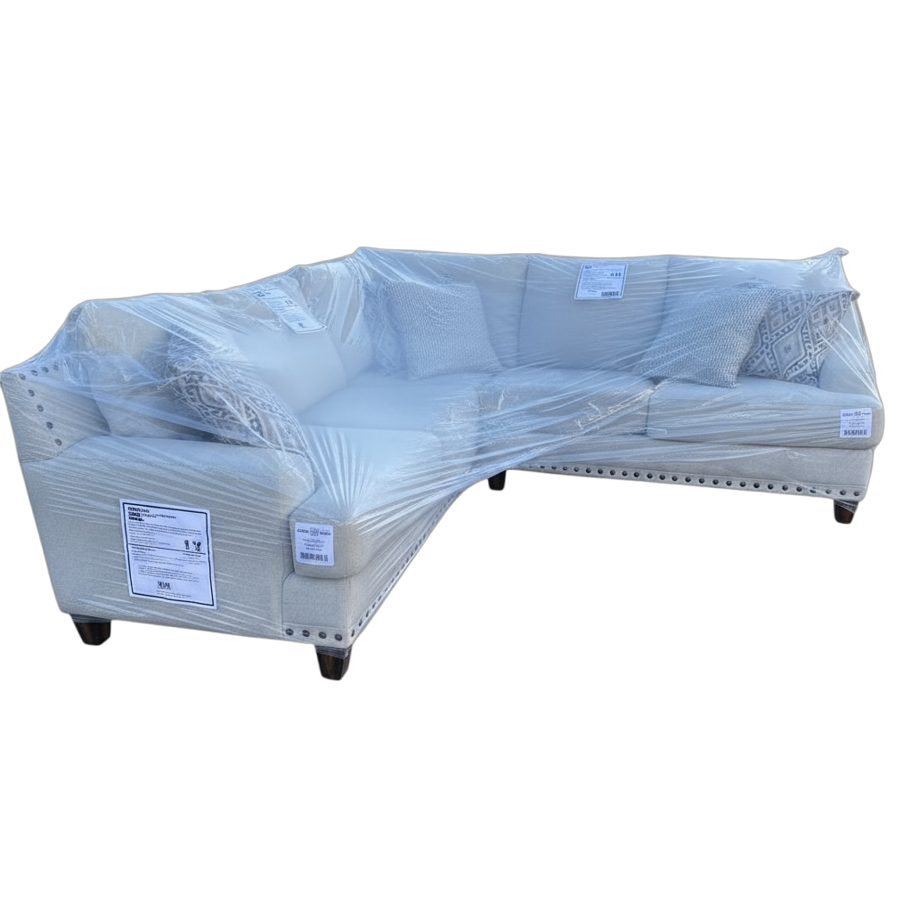 Grey Studded Sectional