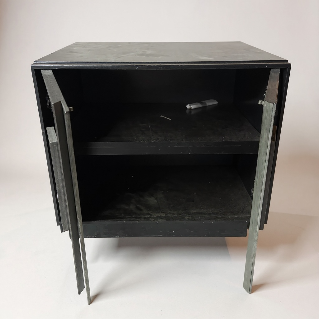 Minimalist Black Cabinet-Style End Table