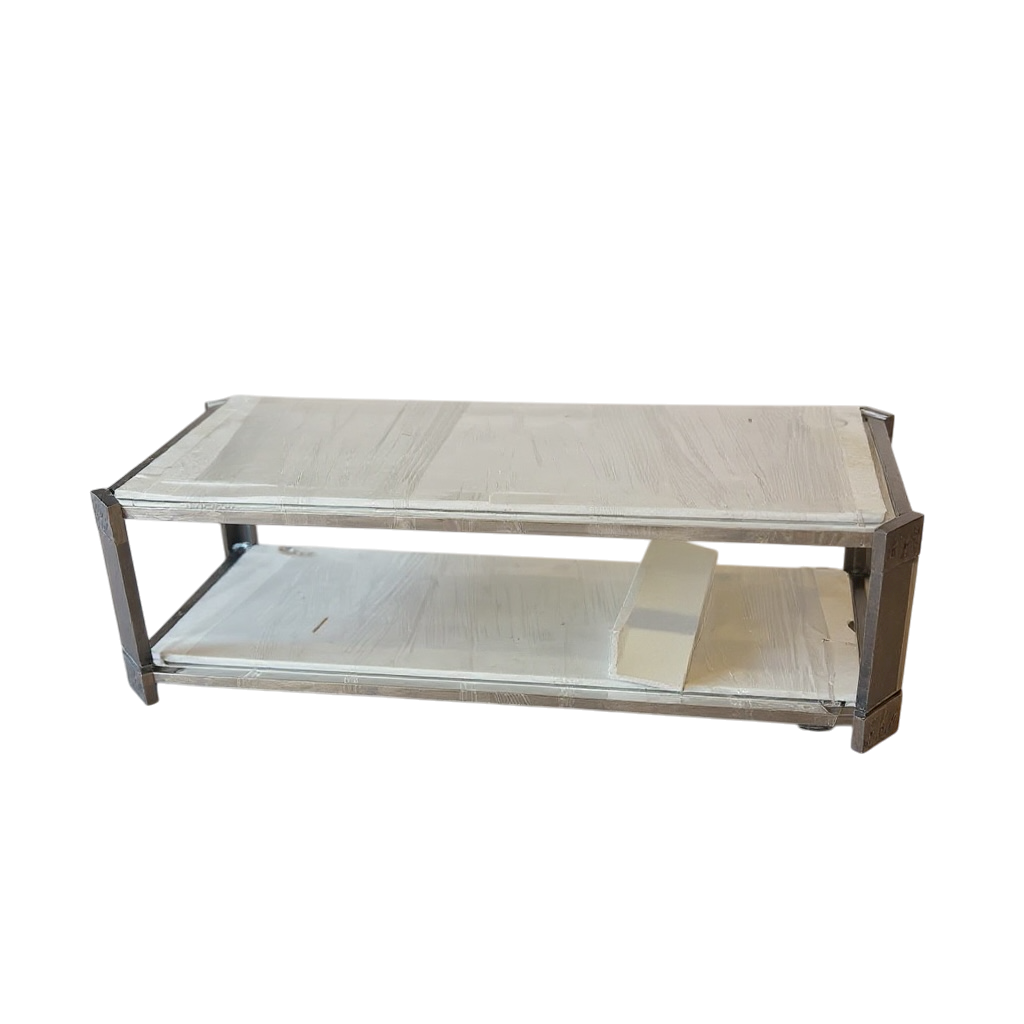 Marble-Top Coffee Table with Metal Frame